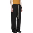 Rick Owens Drkshdw Black Drawstring Long Lounge Pants