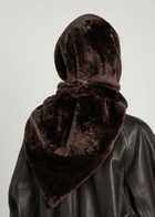 Nour Hammour Shearling Head Scarf - Brown - One Size