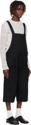 Jan-Jan Van Essche Black O-Project Paraffin Coated Cloth Cropped Overalls