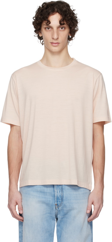 Photo: AURALEE Pink Super Soft Wool Jersey T-shirt