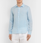 Orlebar Brown - Giles Cutaway-Collar Linen Shirt - Blue