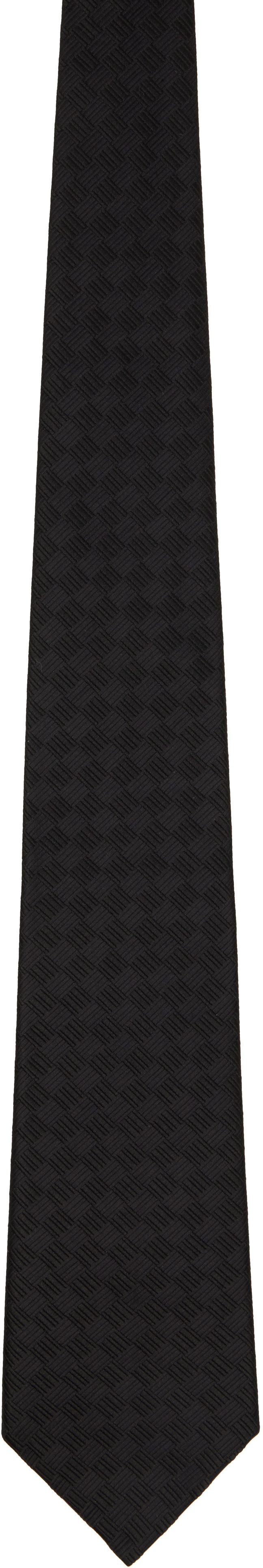 Comme des Garçons Homme Deux Black Basket Silk Tie