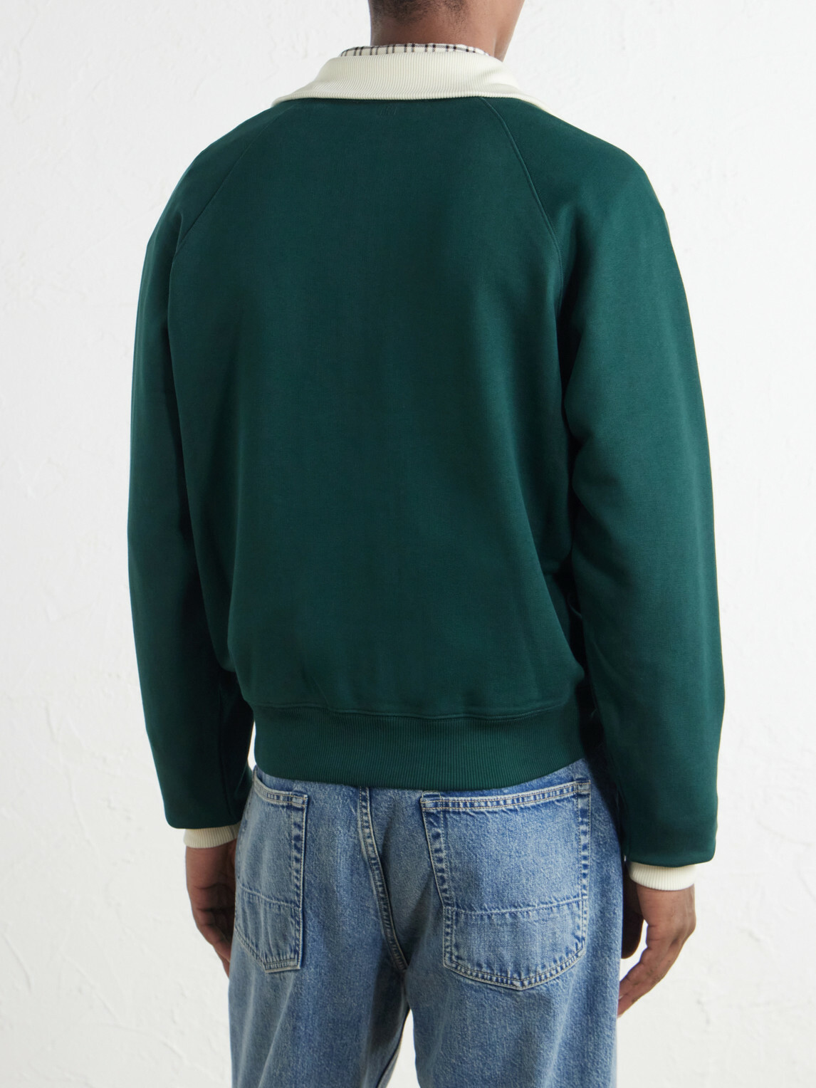 AMI PARIS - Logo-Embroidered Cotton-Jersey Zip-Up Sweatshirt - Green