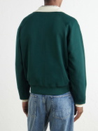 AMI PARIS - Logo-Embroidered Cotton-Jersey Zip-Up Sweatshirt - Green