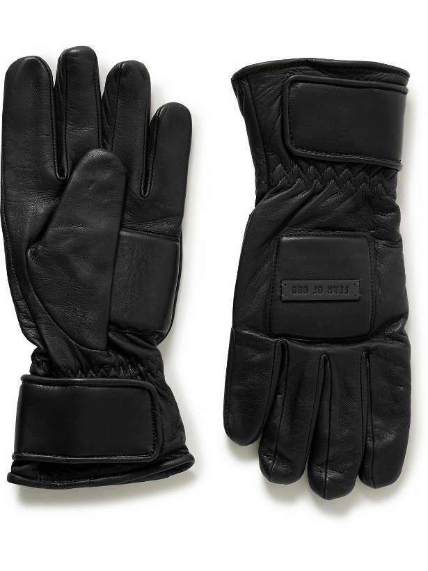 Photo: Fear of God - Logo-Appliquéd Padded Leather Gloves - Black