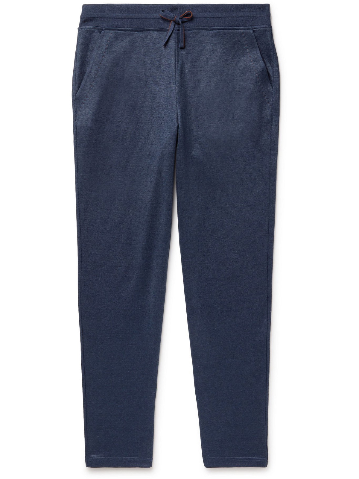 LORO PIANA - Tapered Stretch Linen-Blend Sweatpants - Blue Loro Piana