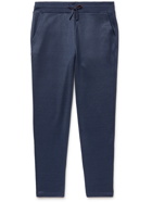 LORO PIANA - Tapered Stretch Linen-Blend Sweatpants - Blue