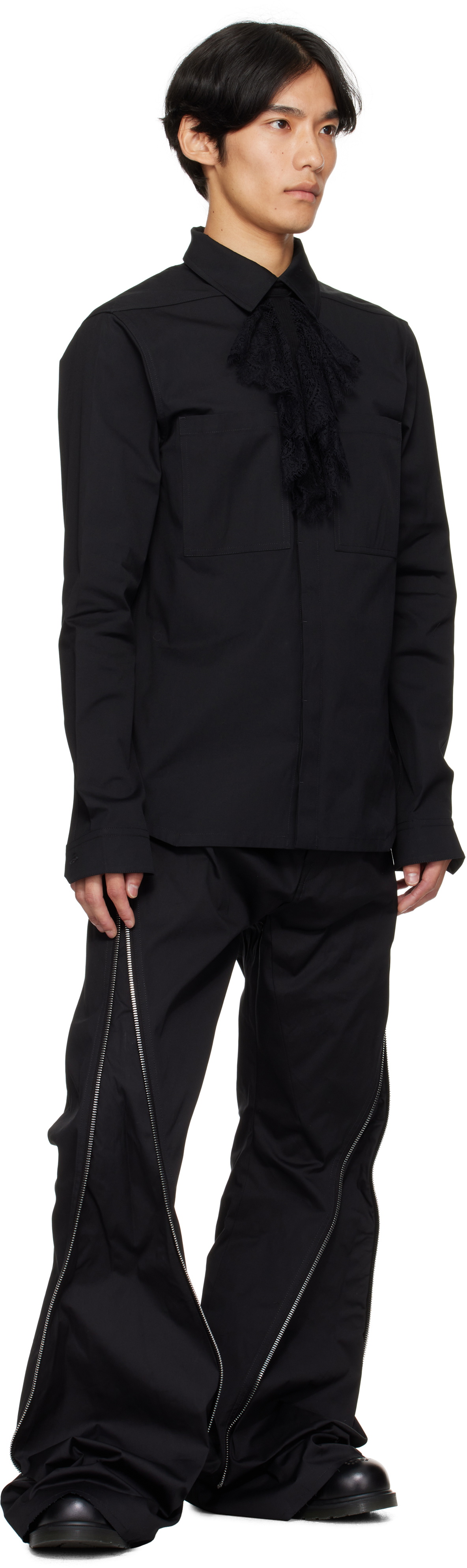 Ann Demeulemeester Black Britten High Neck Collar Ann Demeulemeester