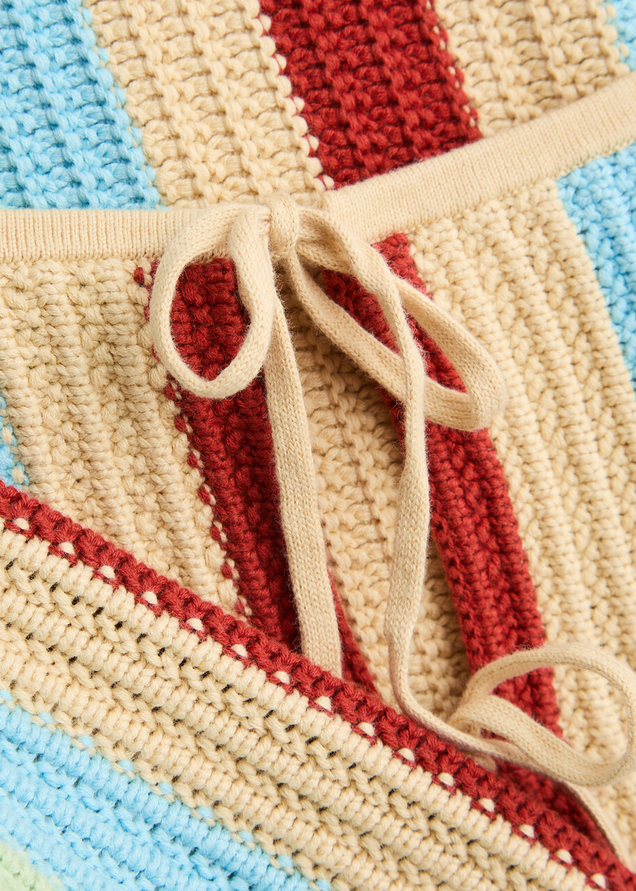Kitri Taylor Striped Crochet-knit Cardigan Multicoloured
