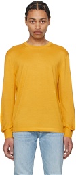 Helmut Lang Yellow Curved Sleeve Sweater