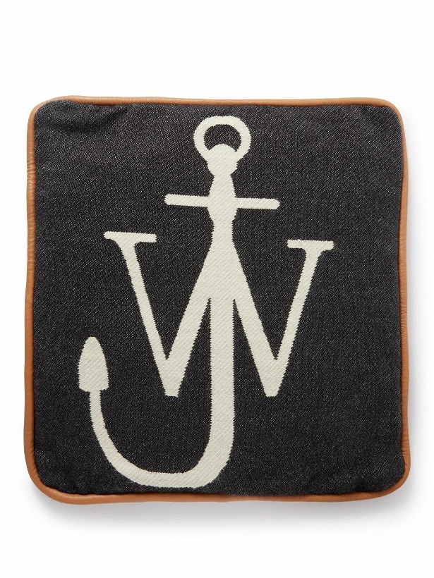 Photo: JW Anderson - Leather-Trimmed Logo-Jacquard Merino Wool-Blend Cushion