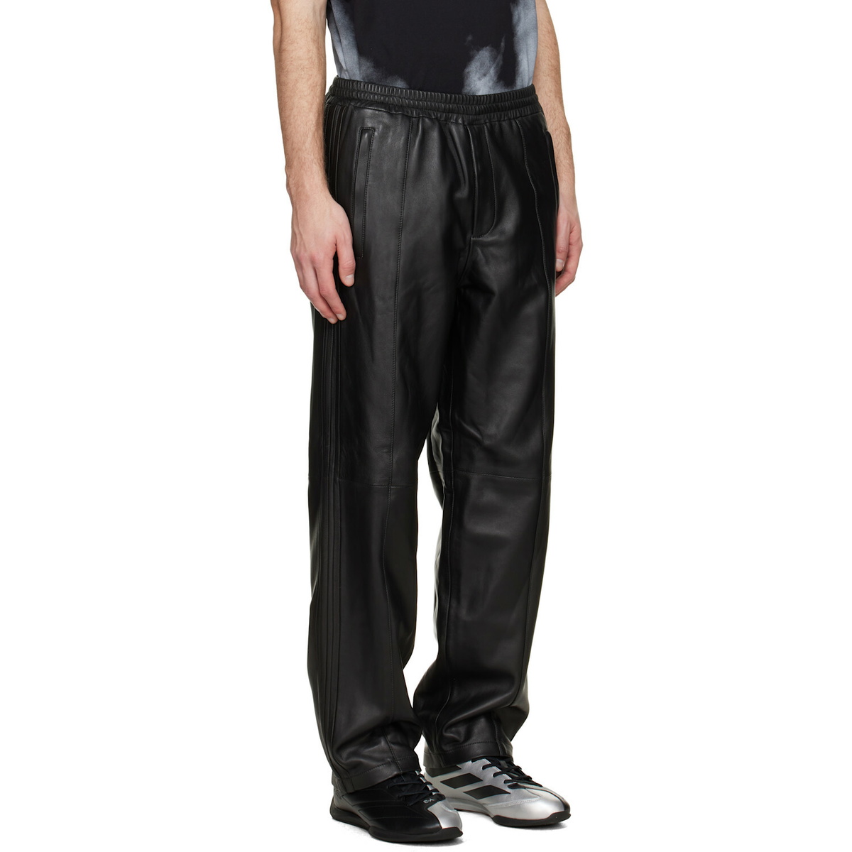 adidas Originals Black A-Type Firebird Leather Pants