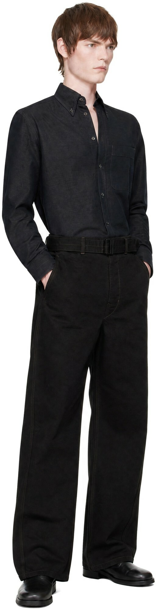 LEMAIRE Gray Button Down Shirt