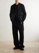 Rick Owens - Stefan Flared Grain De Poudre Wool Cargo Trousers - Black