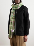 Acne Studios - Volano Logo-Appliquéd Fringed Checked Knitted Scarf