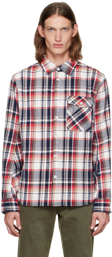 Photo: rag & bone White Engineered Plaid Shirt