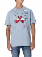 MC2 Saint Barth Man Cotton T-shirt With Britto Glasses Print And Embroidery | ©britto Special Edition