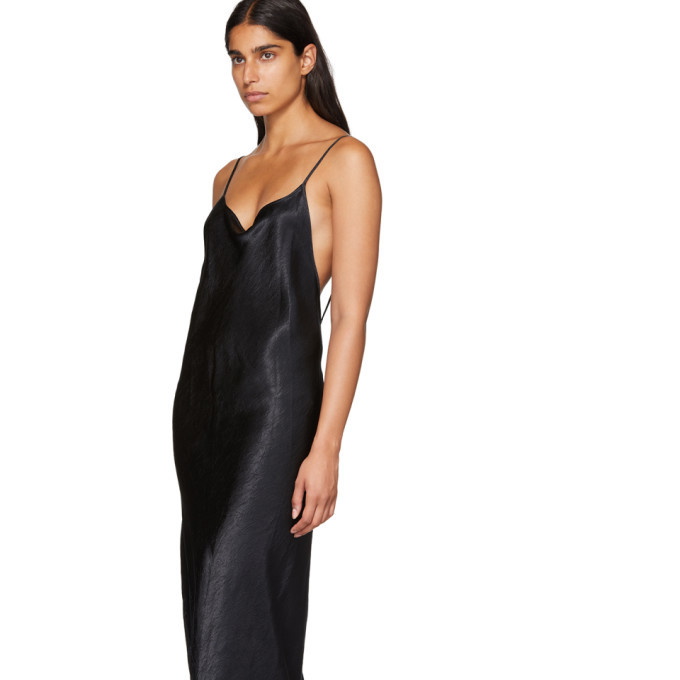 Ann Demeulemeester Black Silky Open Back Dress Ann Demeulemeester