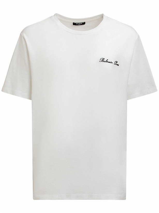 Photo: BALMAIN - Logo Signature Cotton T-shirt