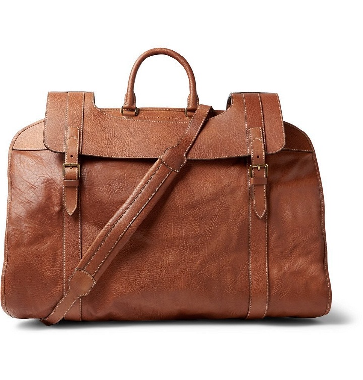 Photo: Brunello Cucinelli - Full-Grain Leather Garment Bag - Men - Tan