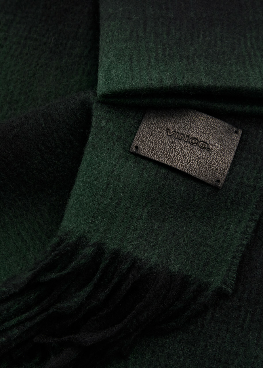 Vince Shadow Plaid Cashmere Scarf - Green - One Size