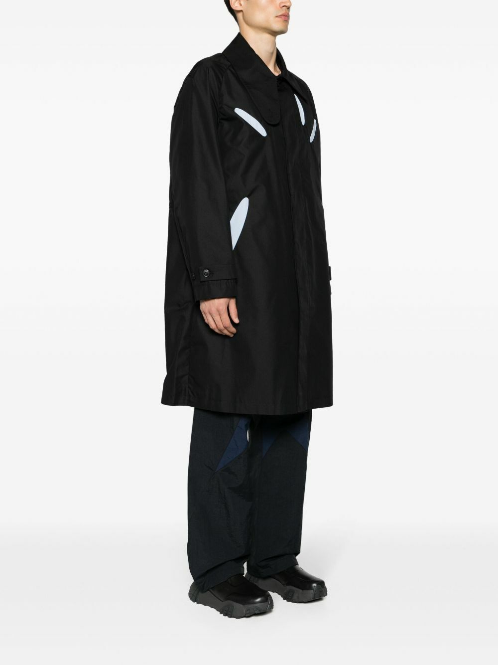 J.LAL Black Panelled Lightweight Coat