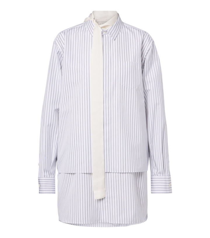 Photo: Sacai Layered striped cotton-blend poplin shirt