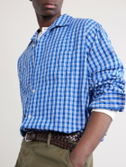 Beams Plus - Camp-Collar Checked Cotton Shirt - Blue