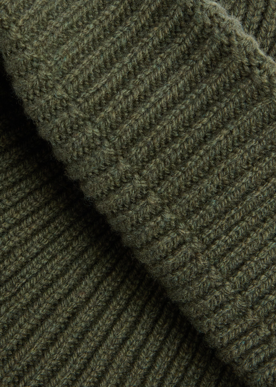 John Smedley Ribbed Cashmere-blend Beanie - Dark Green - One Size