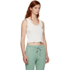 Amo Off-White Rib Crop Tank Top