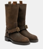 Burberry Soft Saddle suede knee-high boots