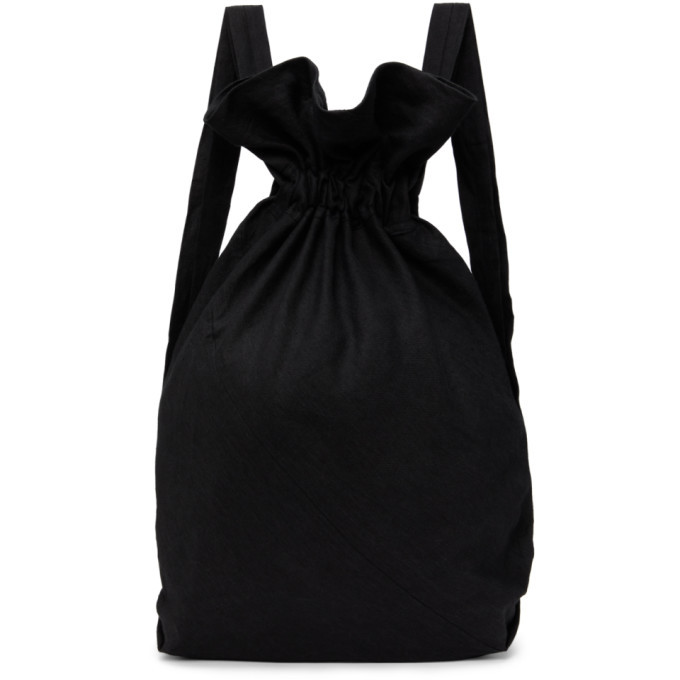 Jan-Jan Van Essche Black Linen 20 Backpack Jan-Jan Van Essche