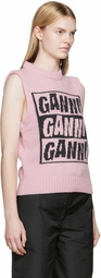 GANNI Pink Logo Vest