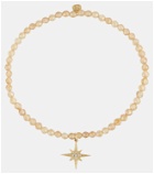 Sydney Evan Starburst zirconia bracelet with 14kt yellow gold charm