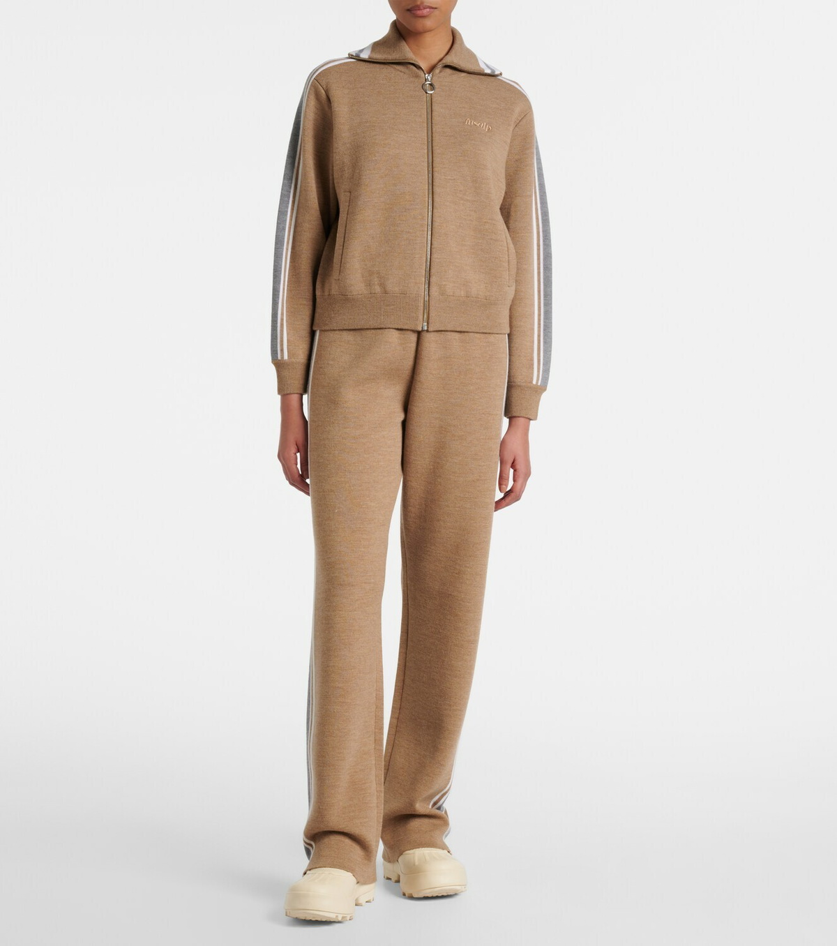 Fusalp Benada striped wool-blend jacket