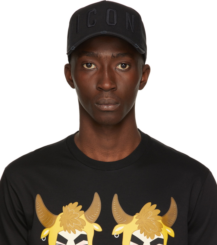 Photo: Dsquared2 Black 'Icon' Baseball Cap