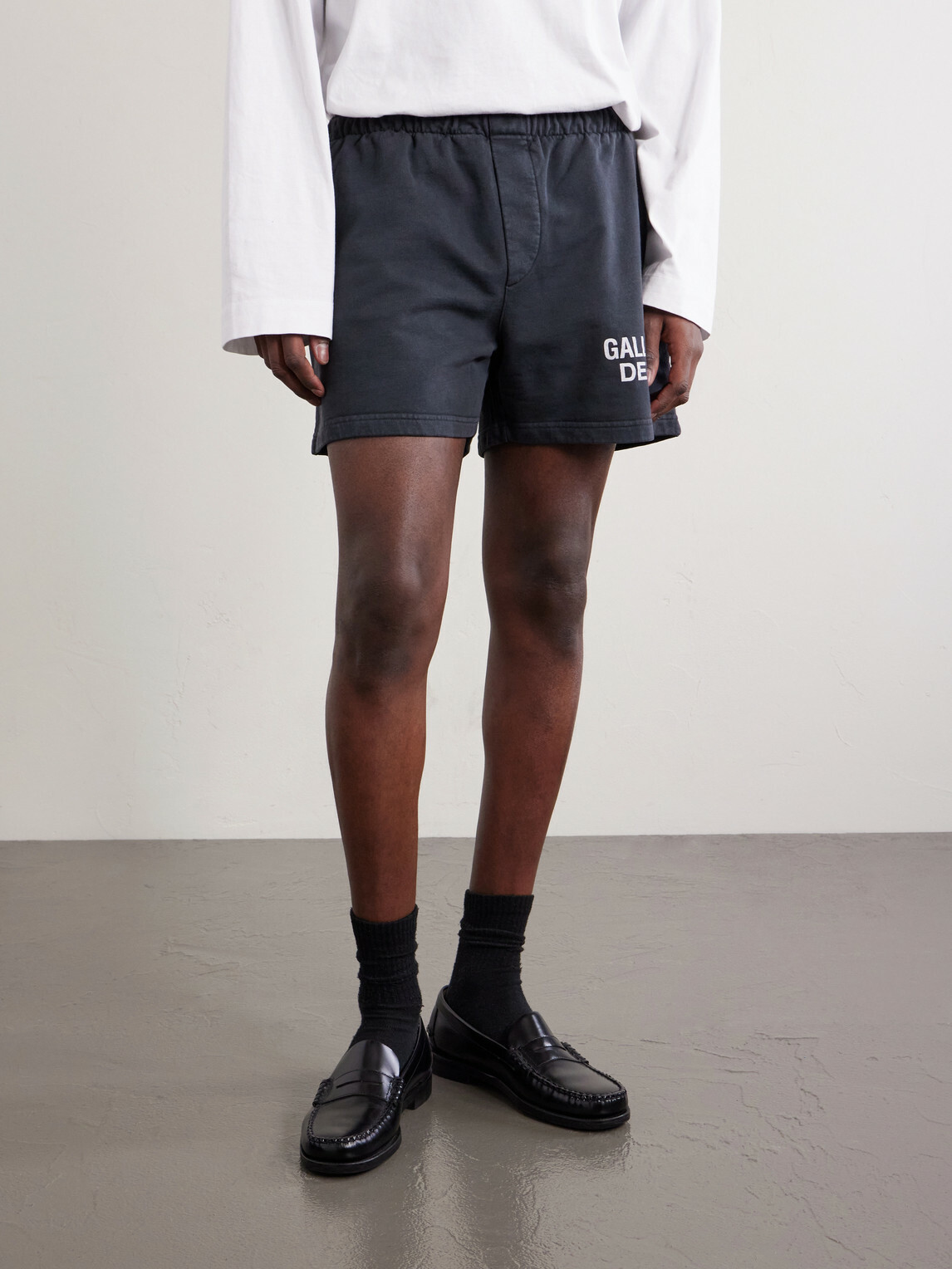 Gallery Dept. - Zuma Straight-Leg Logo-Print Cotton-Jersey Shorts - Black