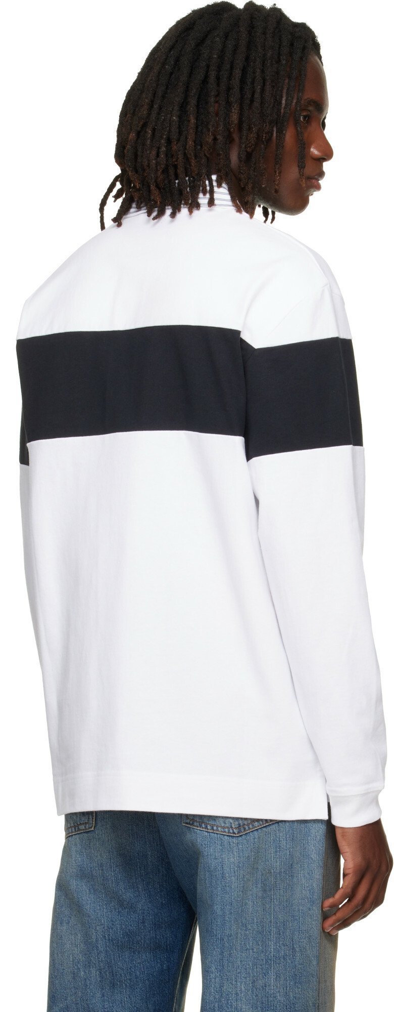Acne Studios Black & White Striped Polo