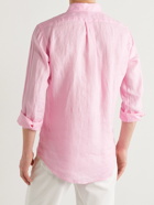 Polo Ralph Lauren - Button-Down Collar Logo-Embroidered Linen Shirt - Pink