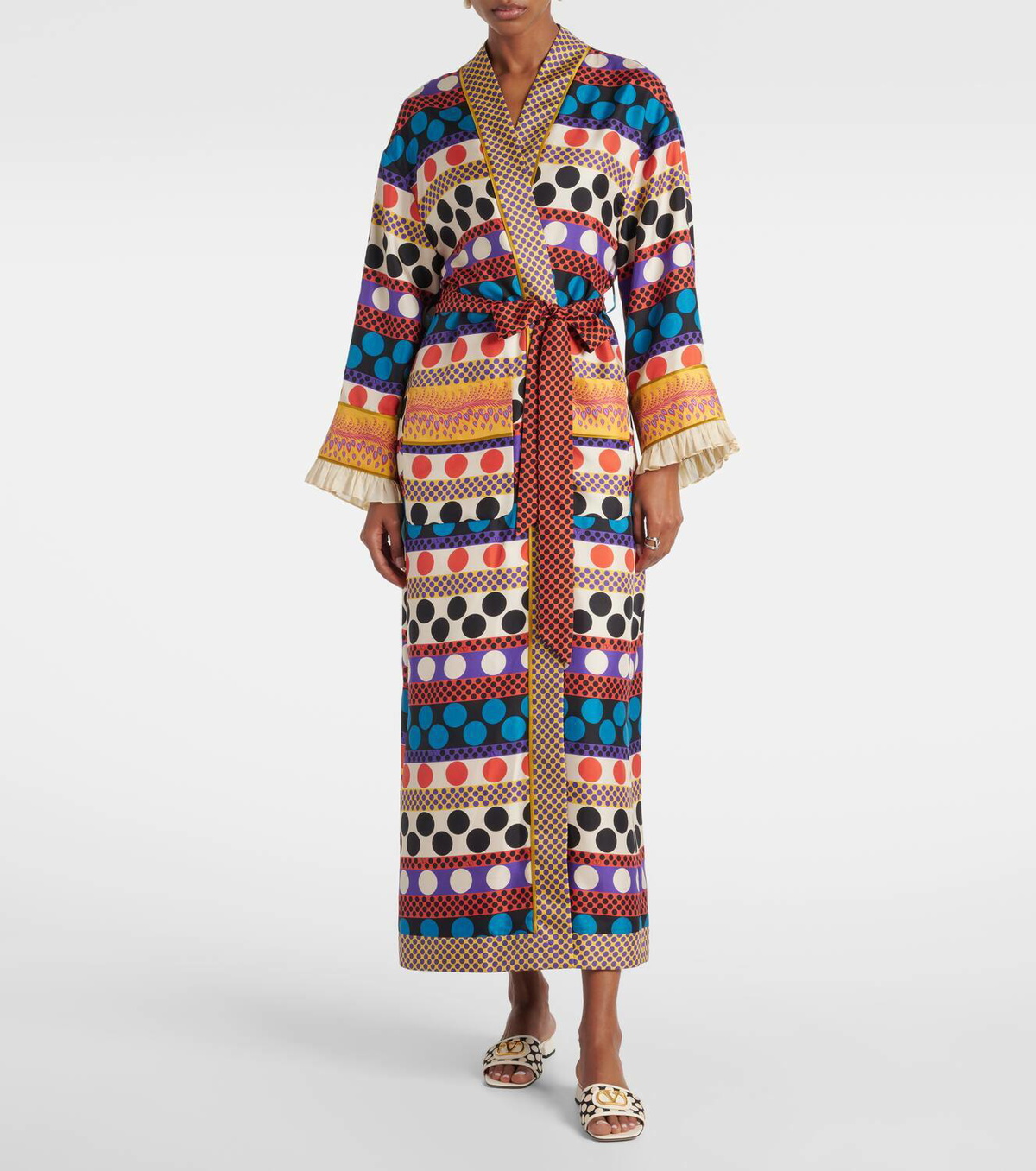 Valentino Polka-dot silk beach cover-up