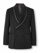Brunello Cucinelli - Double-Breasted Shawl-Lapel Silk-Twill Tuxedo Jacket - Black