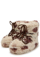 Moon Boot Icon Curly Cow-print Faux fur Ankle Snow Boots Cream 42/44 (IT42 44 / UK9