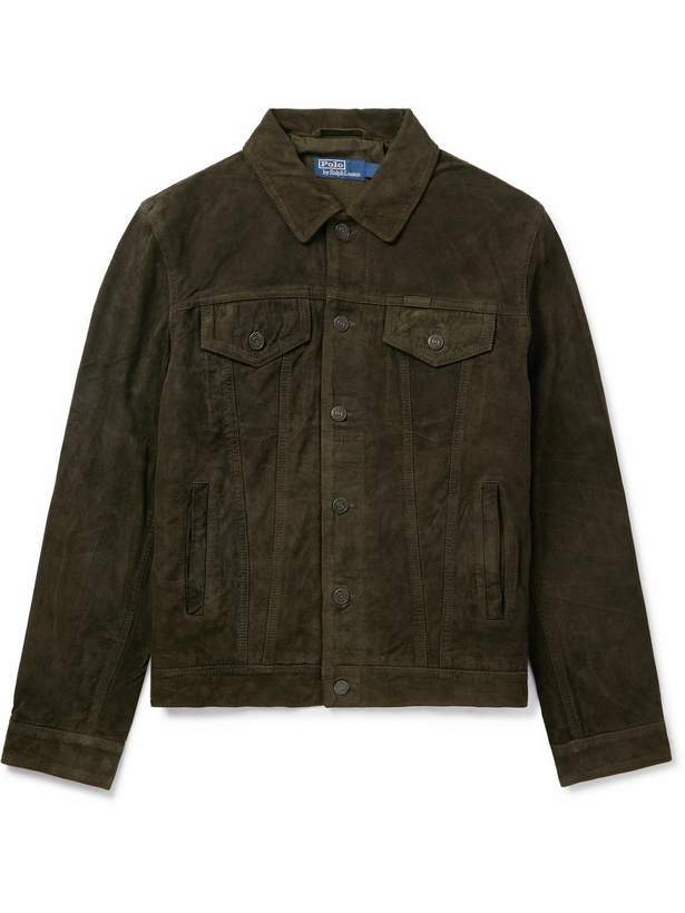 Photo: Polo Ralph Lauren - Icon Slim-Fit Suede Trucker Jacket - Green