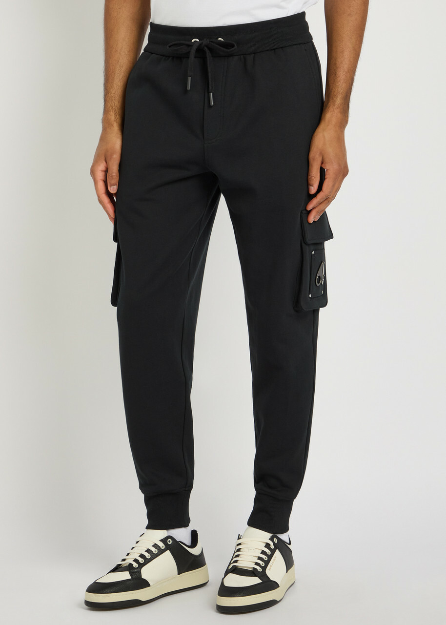 Moose Knuckles Hartsfield Tapered-leg Cotton Cargo Sweatpants Black