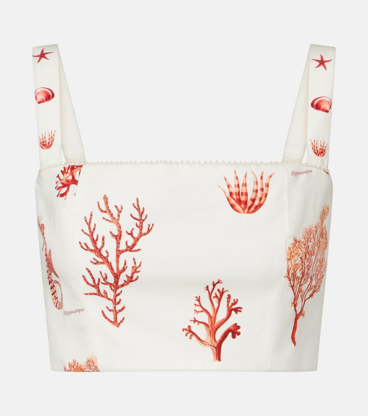 Agua by Agua Bendita Cacao printed cotton crop top