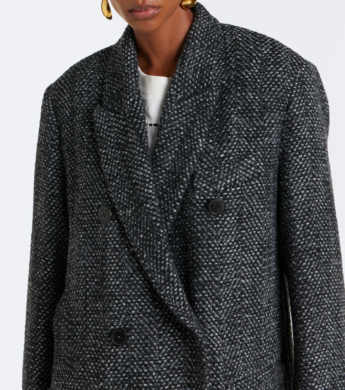 Marant Etoile Pilda herringbone double-breasted coat