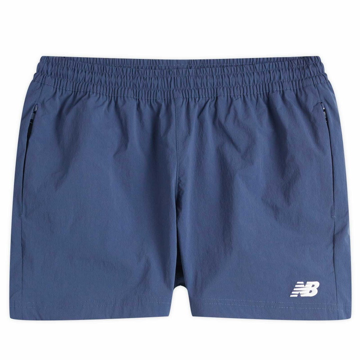 Photo: New Balance Athletics Stretch Woven Short 5" in Nb Navy