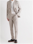 GIORGIO ARMANI - Mélange Linen Suit Trousers - Gray - IT 46