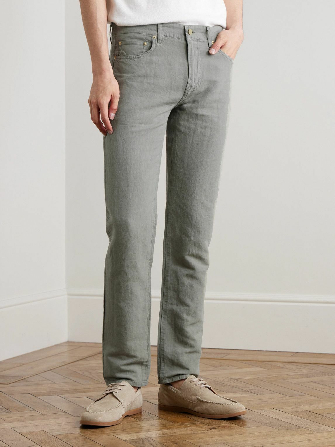 Sid Mashburn - Straight-Leg Hemp and Cotton-Blend Canvas Trousers - Green