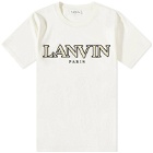 Lanvin Men's Curb Embroidered T-Shirt in Milk